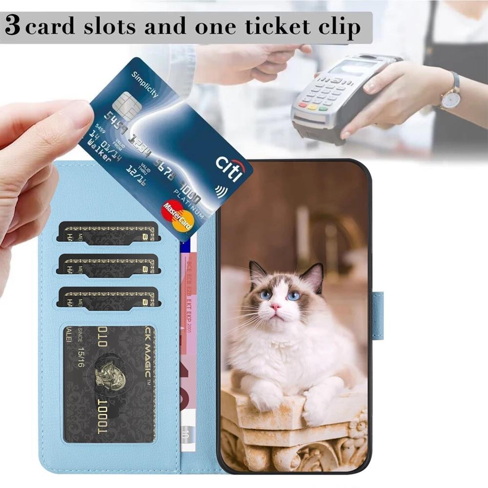 S24 Kawaii Cat Phone Case for Funda Samsung Galaxy S23 Ultra S24 S22 Plus S21 FE S20 Note 20 10 Cases Leather Wallet Flip Cover. 