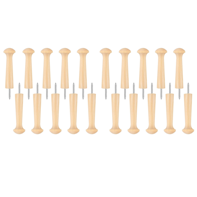 20pcs Wooden Shaker Peg Wood Screw-on Shaker Pegs