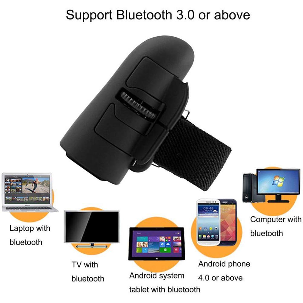 Mini Bluetooth-Compatible Wireless Finger Ring Mouse Ergonomic Handheld Optical Travel Mice 2.4G Version PC Remote Button Click. 