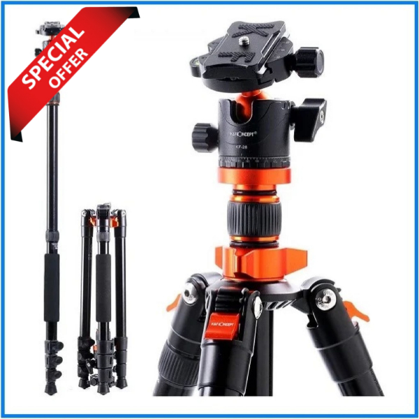 K&F Concept KF09.089 SA254M2 Aluminum Professional Ball Head Tripod with Monopod
