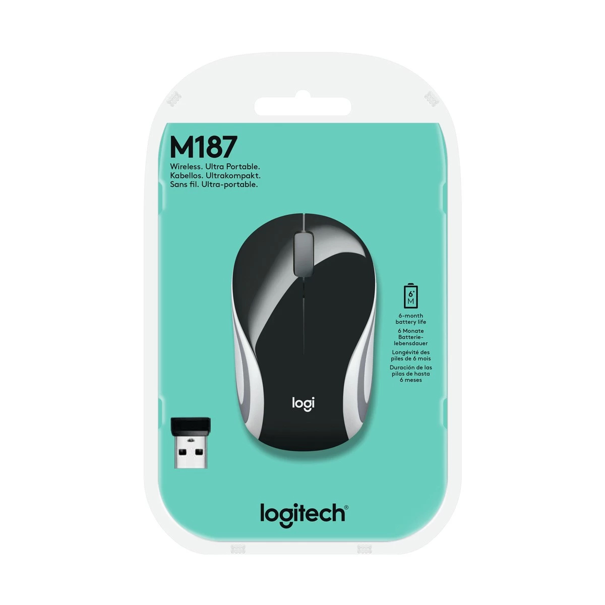 Logitech M187 Black Wireless Mouse. 