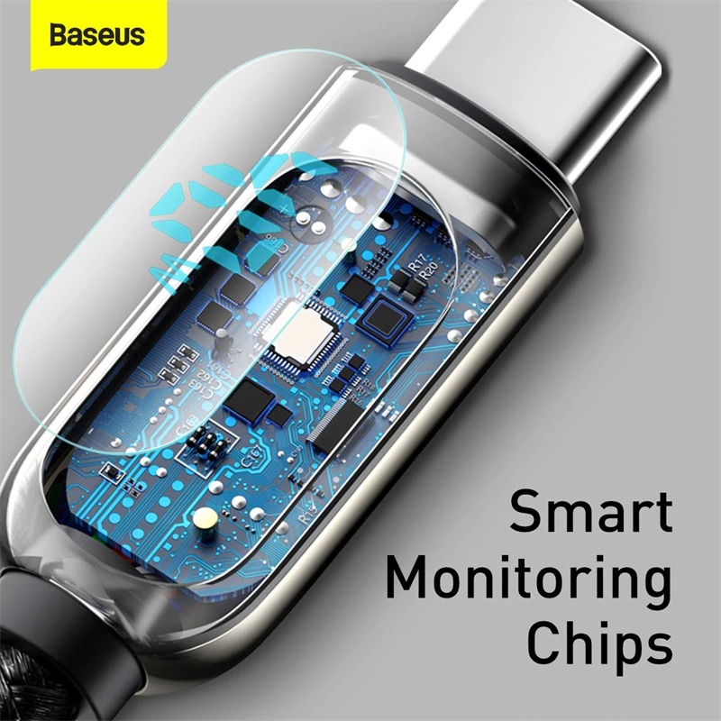 Baseus LED Display USB Type C Cable For Xiaomi Huawei Samsung 5A Fast Charging Charger USBC USB-C Date Cable Type-C Wire Cord. 