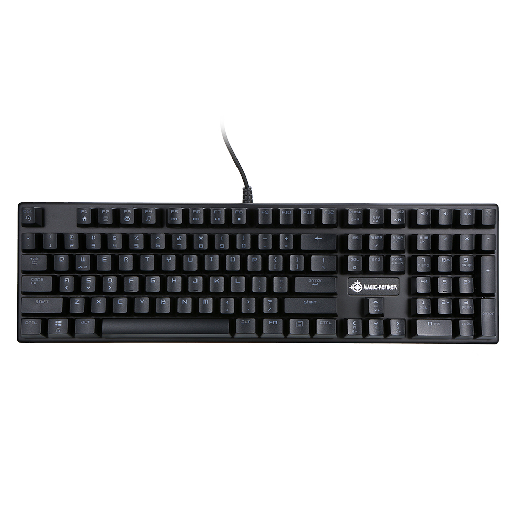 MAGIC-REFINER Mechanical Keyboard Square Keycap Gaming Keyboard 108 Keys N-key rollover USB Cable Blue Switch Backlight Keyboard. 