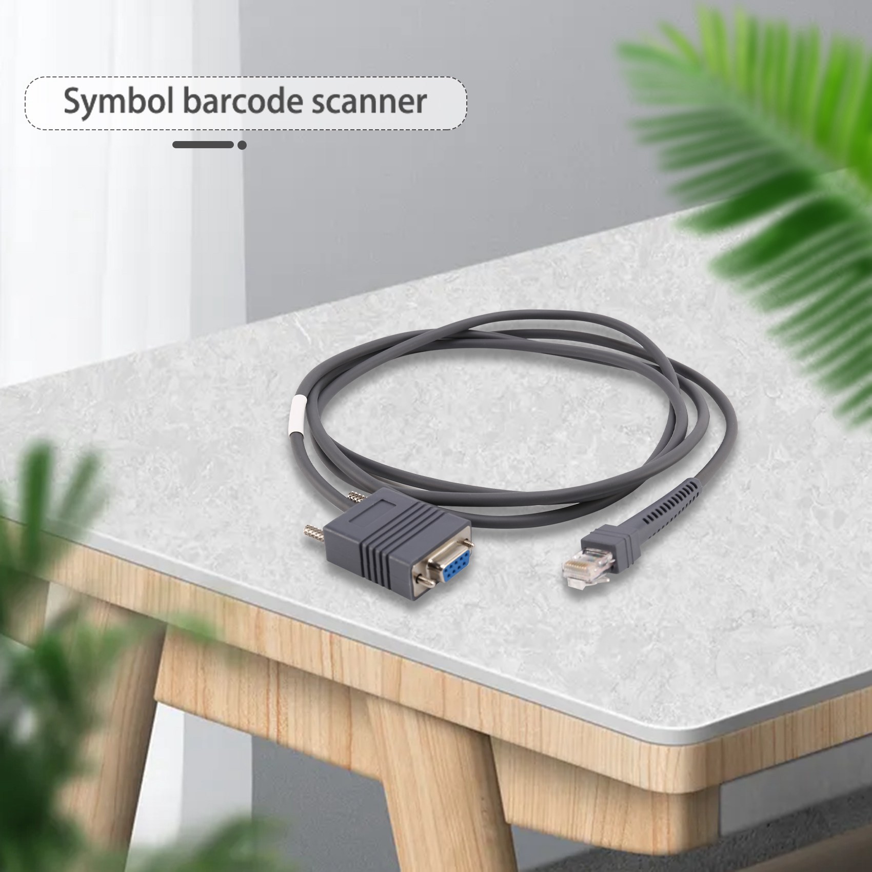 LS2208 RS232 Serial Cable CBA-R01-S07PAR for Symbol Barcode Scanner LS2208 6.5 Feet. 