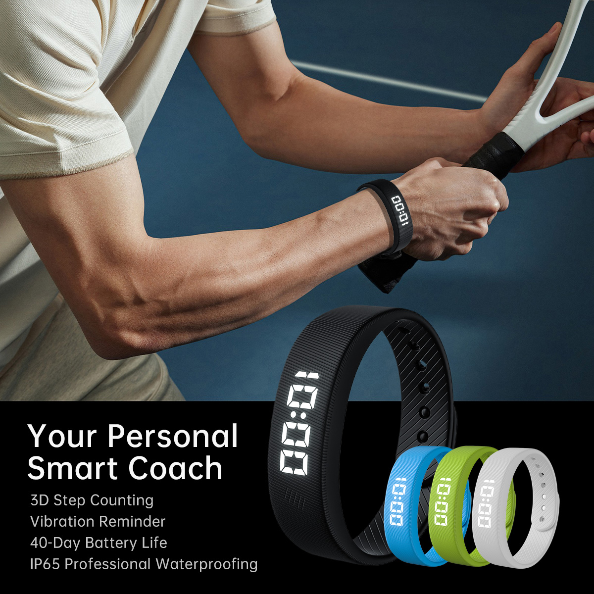 SKMEI Smart Bracelet 3D Smart Pedometer 40 days long life vibration alarm clock reminder sleep calorie monitoring daily waterproof fashion lightweight sports bracelet T5C. 