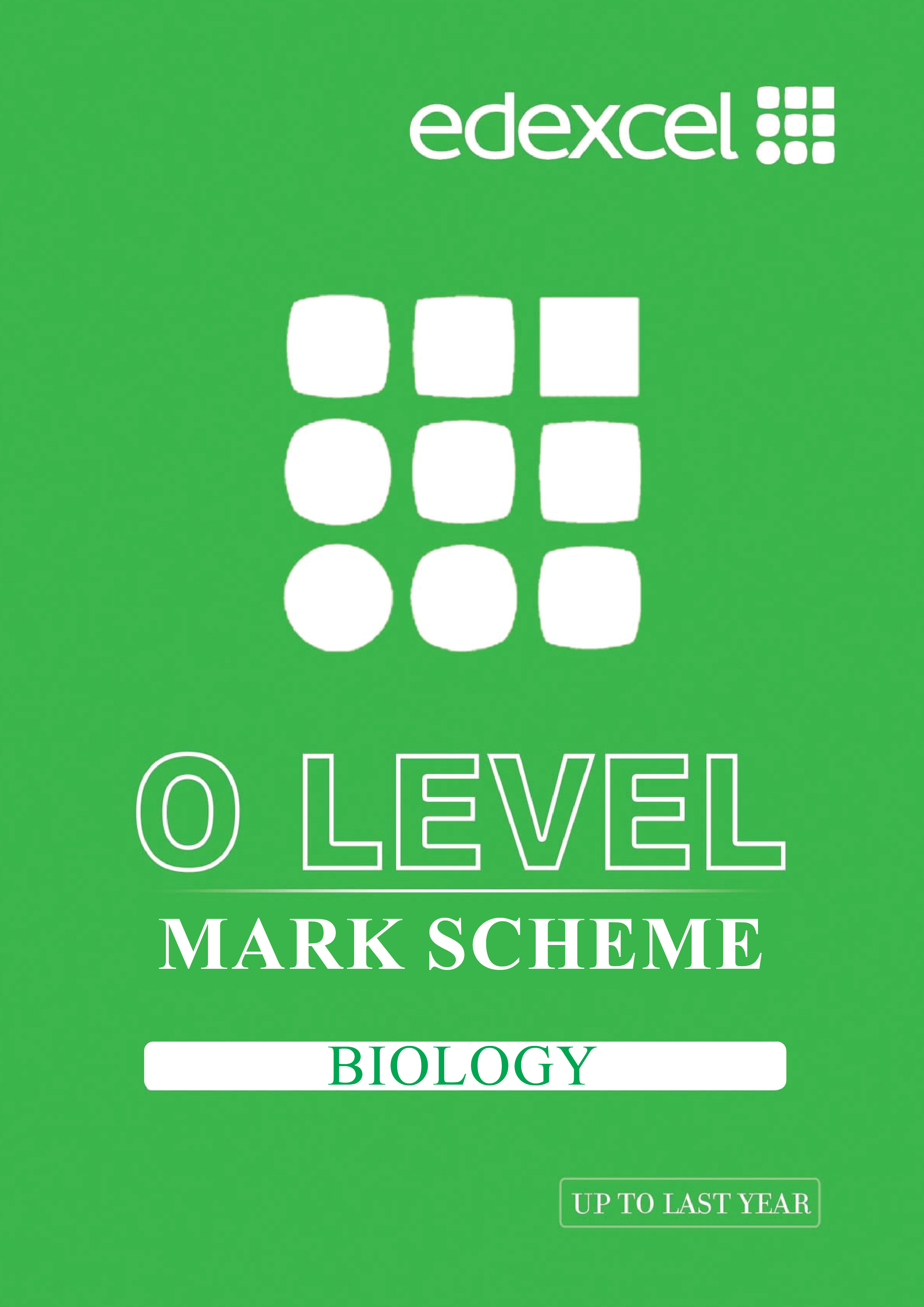 Edexcel International GCSE (9-1) Biology Mark Scheme