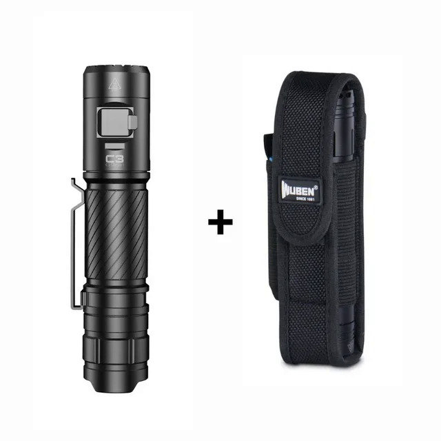 Wuben C3 type-C rechargeable LED flashlight high-powerful Troch light 1200lm with battery Waterproof camping lantern. 