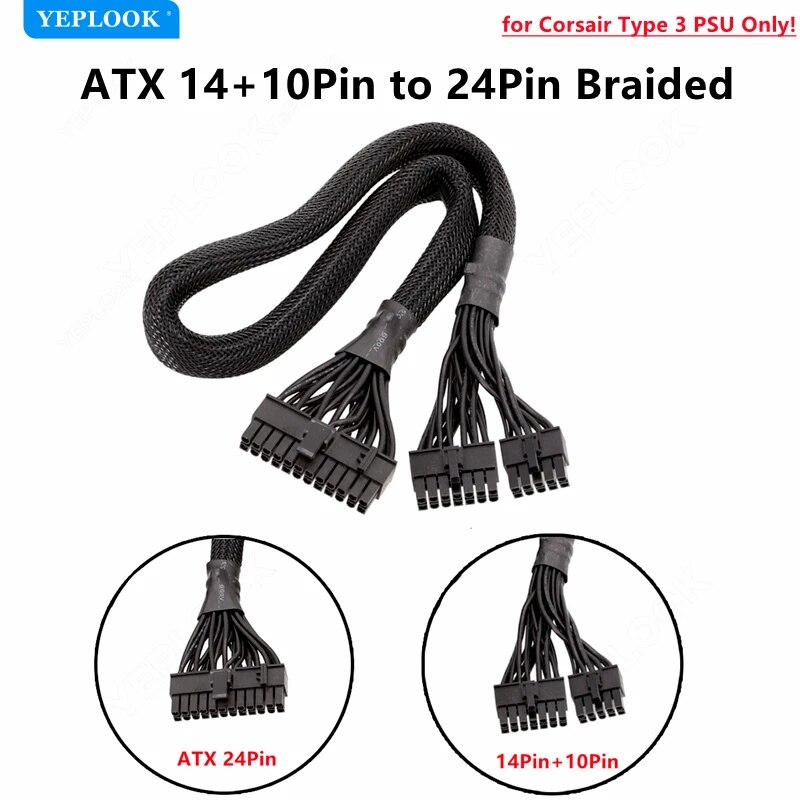 Original Corsair HXi Type 3 Modular Cable for HX1200i HX1000i HX850i HX750i GPU PCIe 8Pin CPU 4+4Pin 24Pin HDD SSD SATA Molex 4P. 