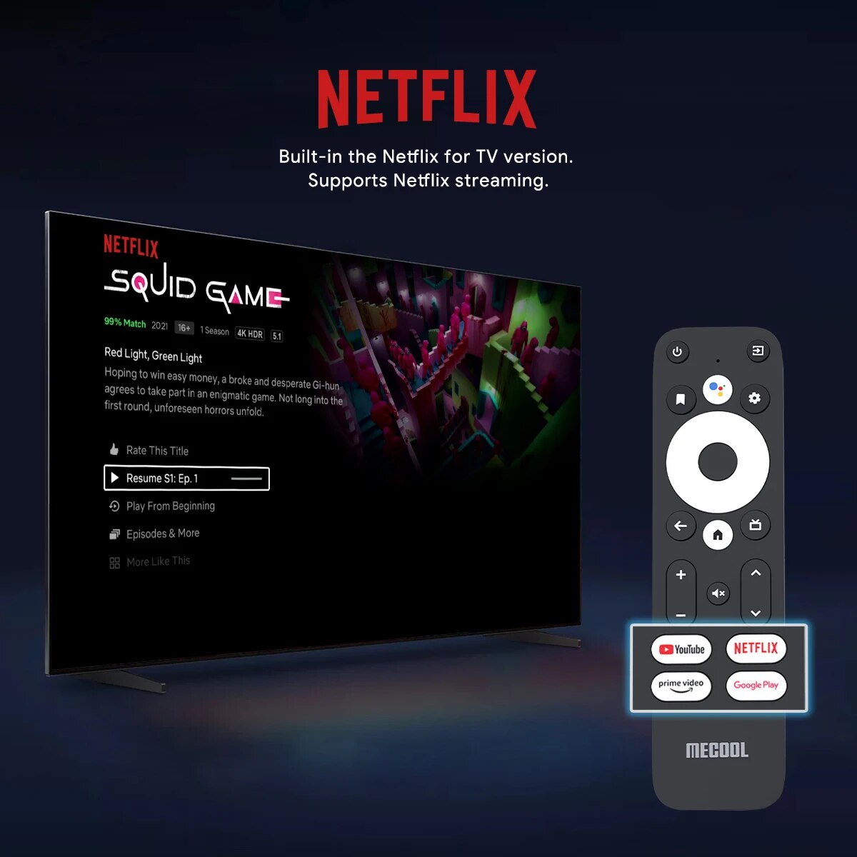 Mecool KM2 Plus Smart TV Box Netflix 4K Amlogic S905X4 Android 11 DDR4 2GB 16GB SPDIF WiFi Prime Video Multi Streamer HDR10. 