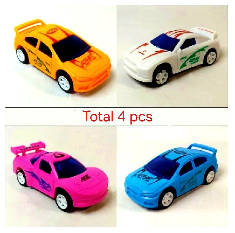 4 pcs back Spring Rasing car multi color toy for kids.