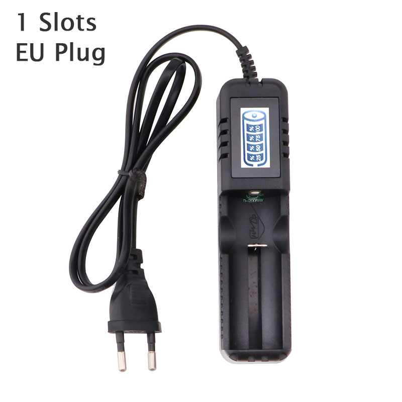 LCD 18650 Battery Charger 1 / 2 Slots Dual For 18650 Charging 4.2V Rechargeable Lithium Battery Charger. 