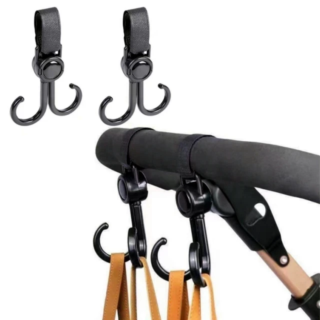 Bicycle or Scooter Bag Hanger Hook Punching Hanging Universal front Adhesive Outdoor Hanger Hooks Rotate Stroller Baby Car Shopping Cart Hooks Bag Hook. 