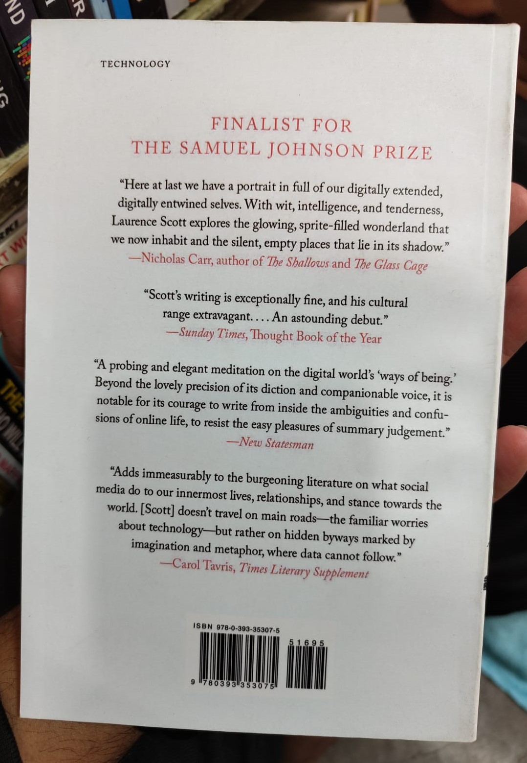 The Four-Dimensional Human: Ways of Being in the Digital World by Laurence Scott. 