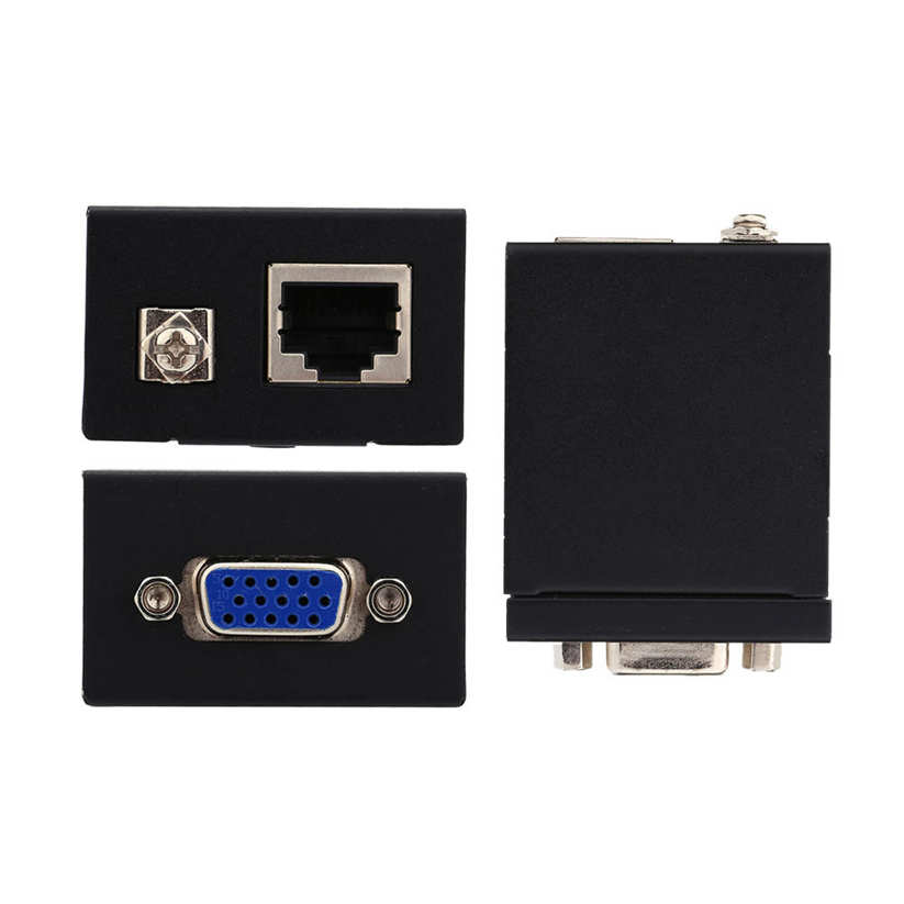 Wired VGA Extender 60M RJ45 Transmitter Receiver CAT-5 / 6 Ethernet Cable. 