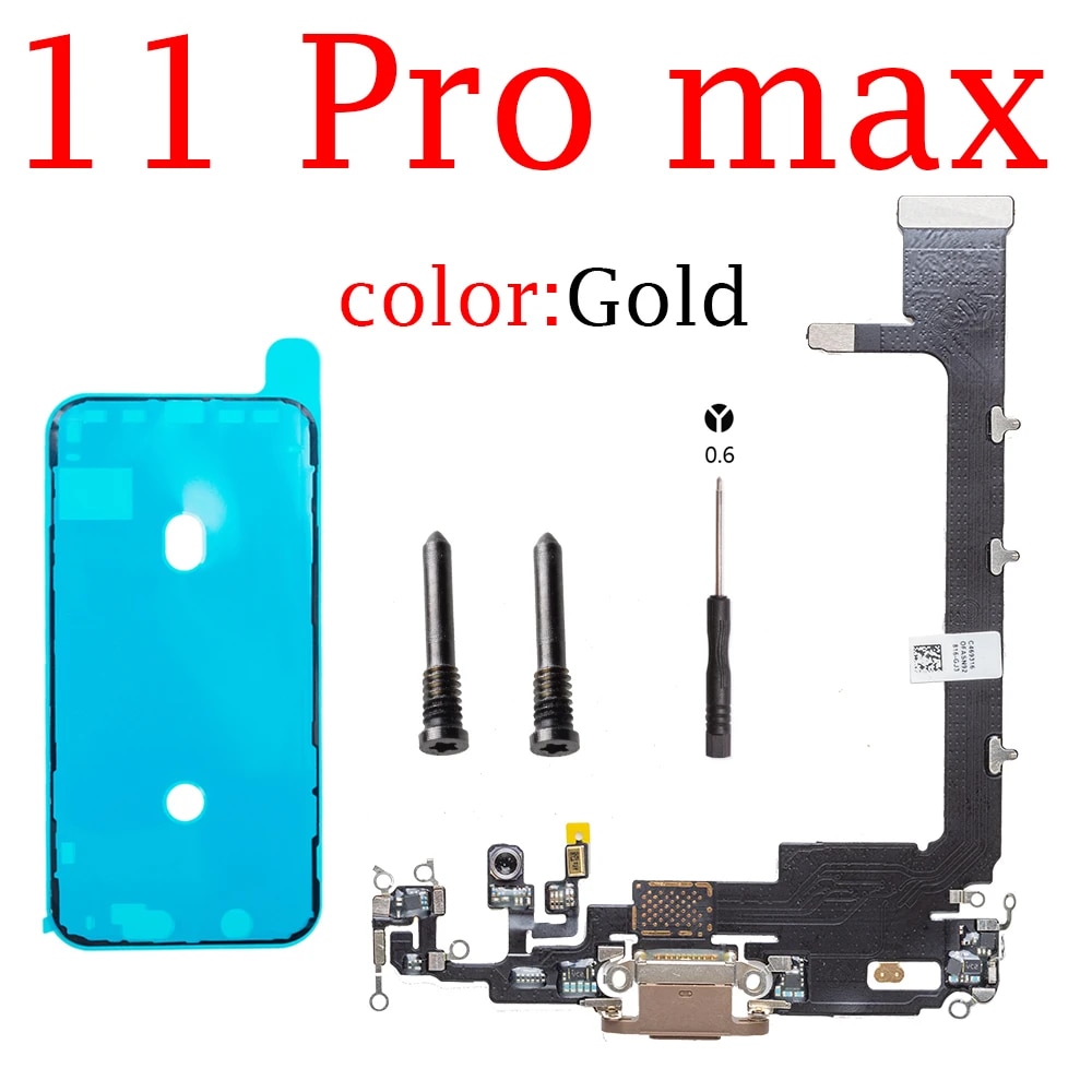 Charging Flex Cable For iPhone 11 Pro Max USB Plug Charger Port Dock Connector With Mic Headphone Audio Jack Flex Cable. 