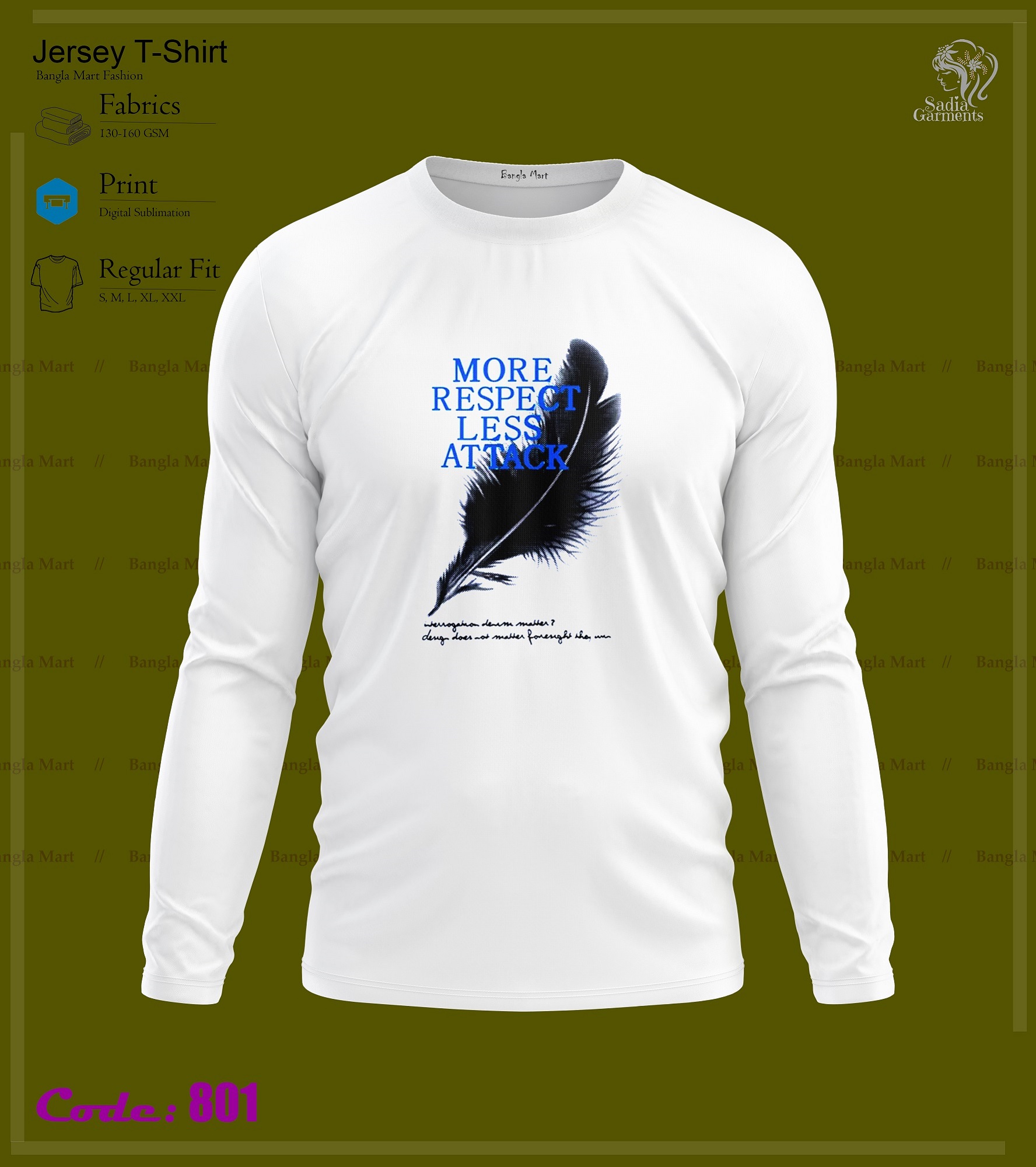 More Respect Less Attack Design Full Hata Tshirt