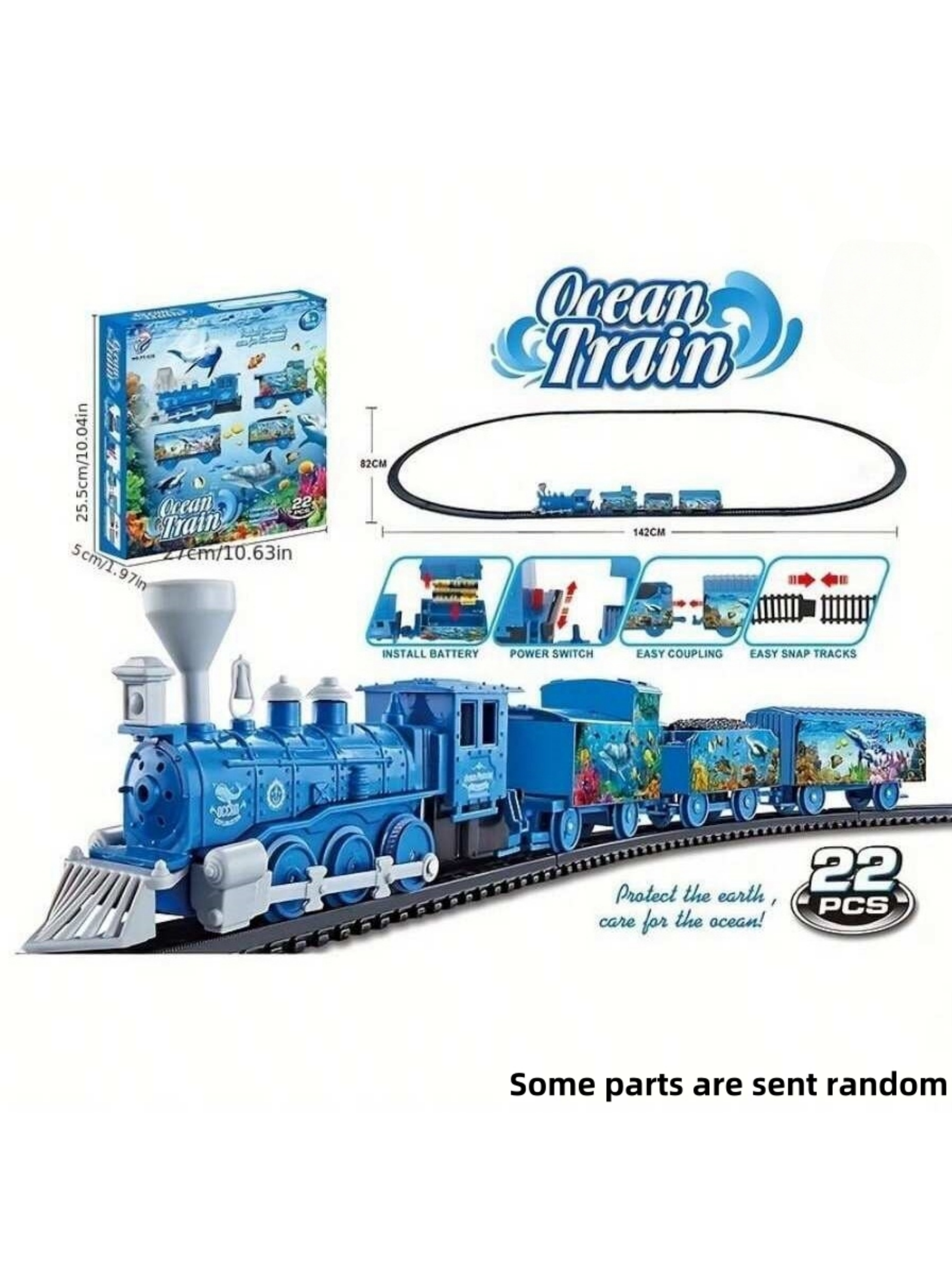 Electric Train Toy Set with Circular Track, Assembly Track Train Toy Set, Children's Birthday Gift（Some parts are sent random）. 
