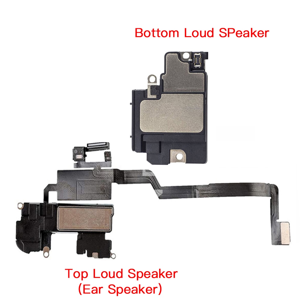 TOP - Bottom Loud Speaker Replacement For iPhone X XR XS Max Ear Speaker With Microphone Flex Cable. 