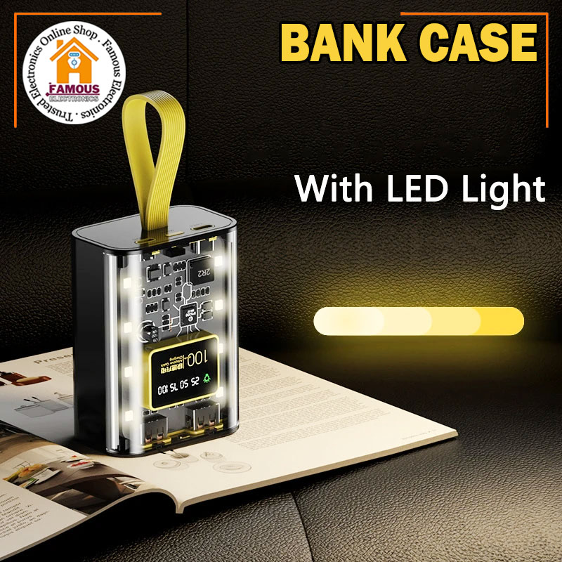 18650 Battery Charger Case Cool DIY Power Bank Box Fast Charging Case With Night Light Charging Power Bank Case. 