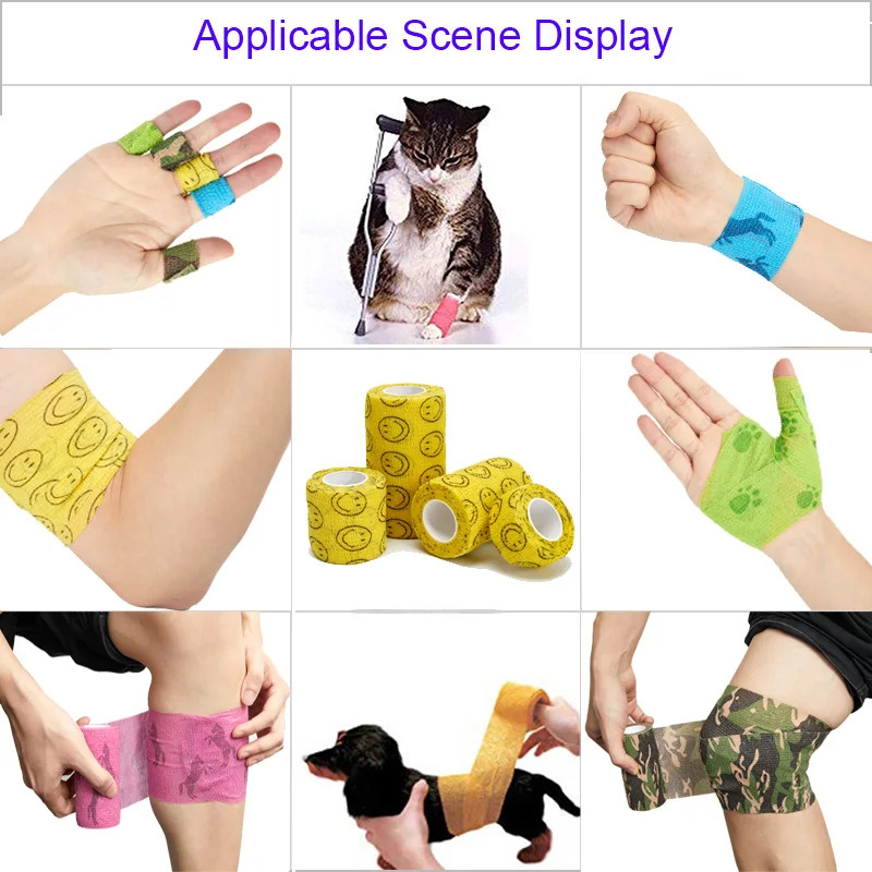 【Xiaofeng】New 1 Roll 4.5m Colorful port elf Bandage Wrap port Fixing Finger Writ Leg For Knee upport Pad pet. 