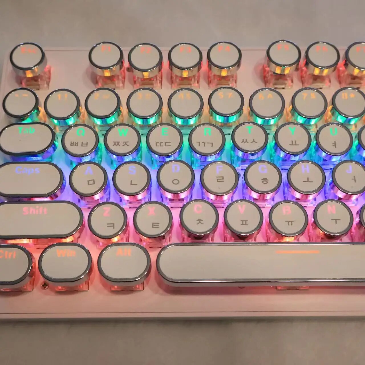 Korean Keycaps Hangul Low Profile 104 Key Universal Round Key Cap PBT for Cherry MX Mechanical Keyboard Backlit High-Quality