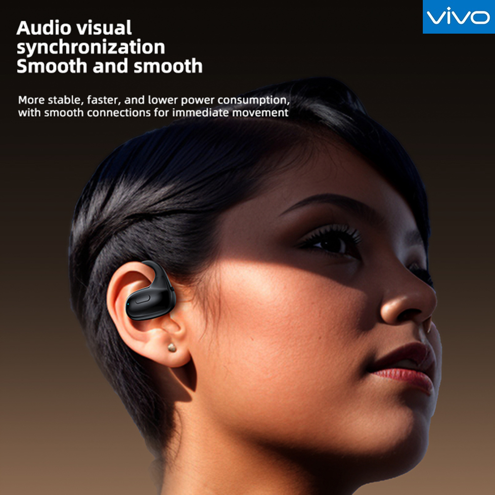 【Ready Stock+FREE Shipping+COD 】VIVO T18 Wireless Earbuds Open Ear Headphones With Earhooks Built-in Mics Headset For Sport Running Workout. 