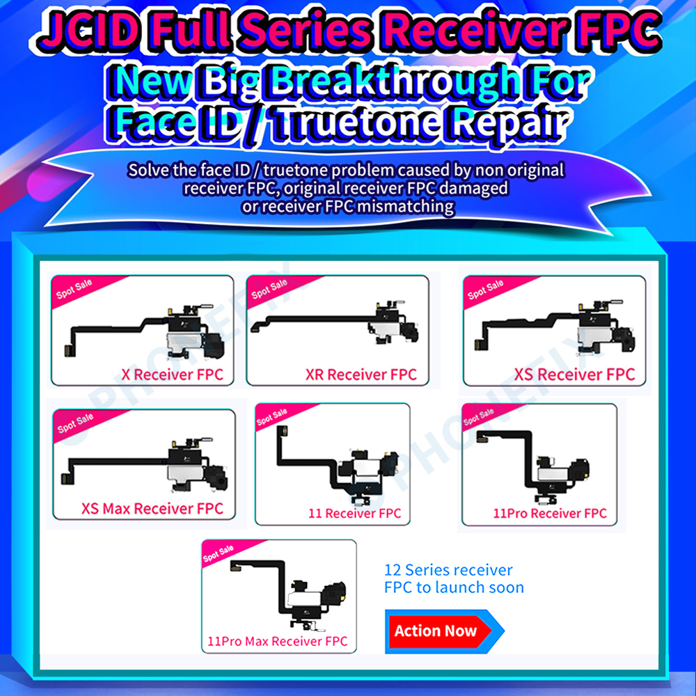JCID Receiver FPC Proximity Light Sensor Sound Earphone Speakeeisure time r Flex Cable for iphone X 11-15 Pro Max Face ID Truetone Repair