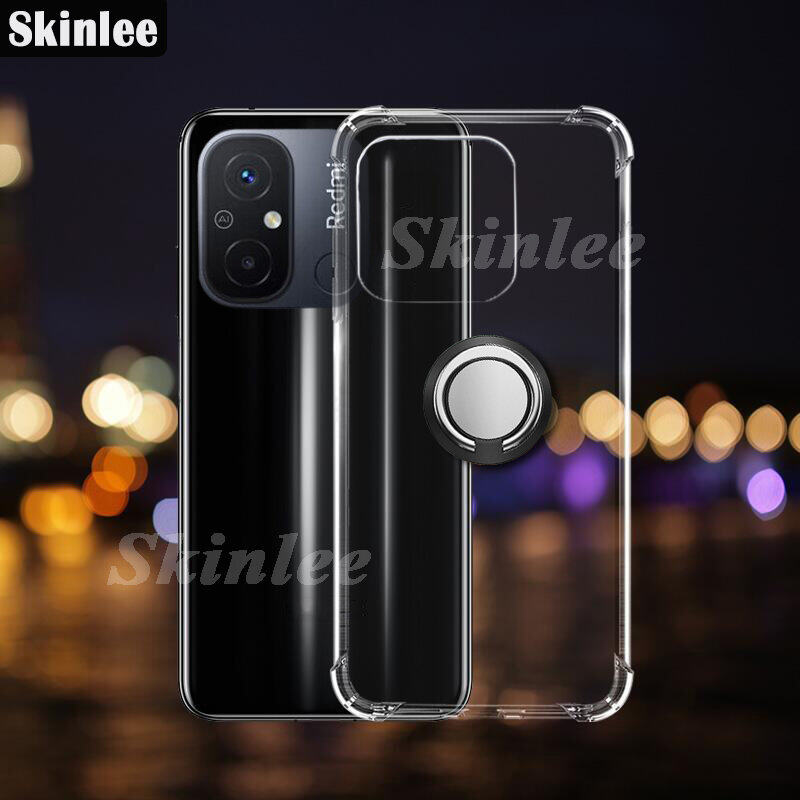 Phone Case Mi Xiaomi12C Back Cover Soft Clear Shockproof Car Magnetic Holder Ring Casing for Redmi 12C Cover Cases