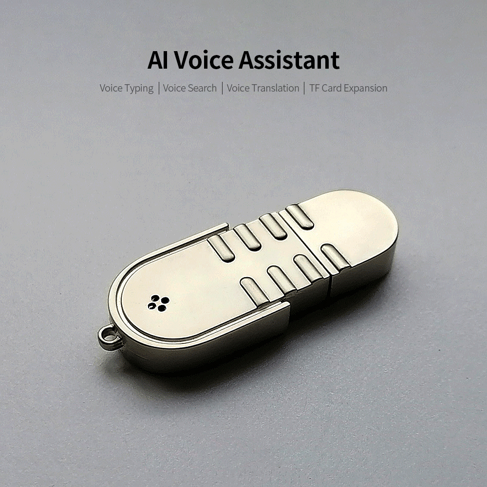 HXSJ Portable Multi-Function Usb Ai Voice Assistant SU-Pport Voice Typing Search Voice Translation Tf C-ard Expansion Silver. 
