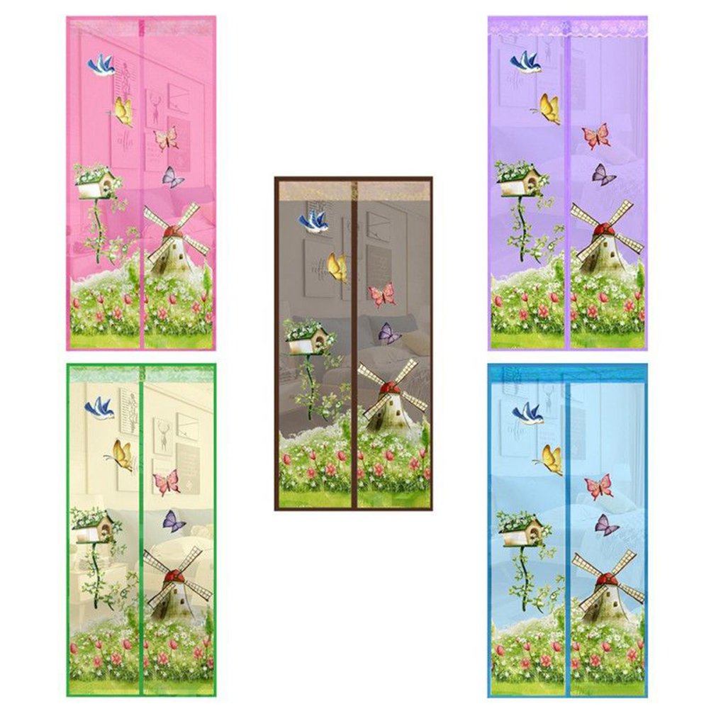 Hot 100x210CM Curtain Tool-free Magnetic Mosquito Net Anti Bug Fly Door Curtains Mesh Automatic Closing Door Screen. 