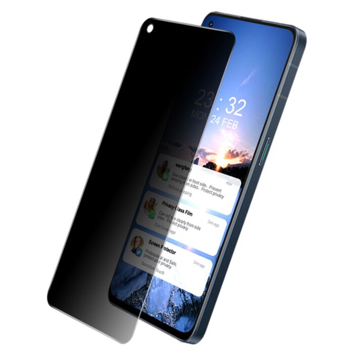 9H Privacy Glass Screen Protector For OnePlus 9R / OnePlus 9 / OnePlus 8T / Realme C17 / Realme 7i. 