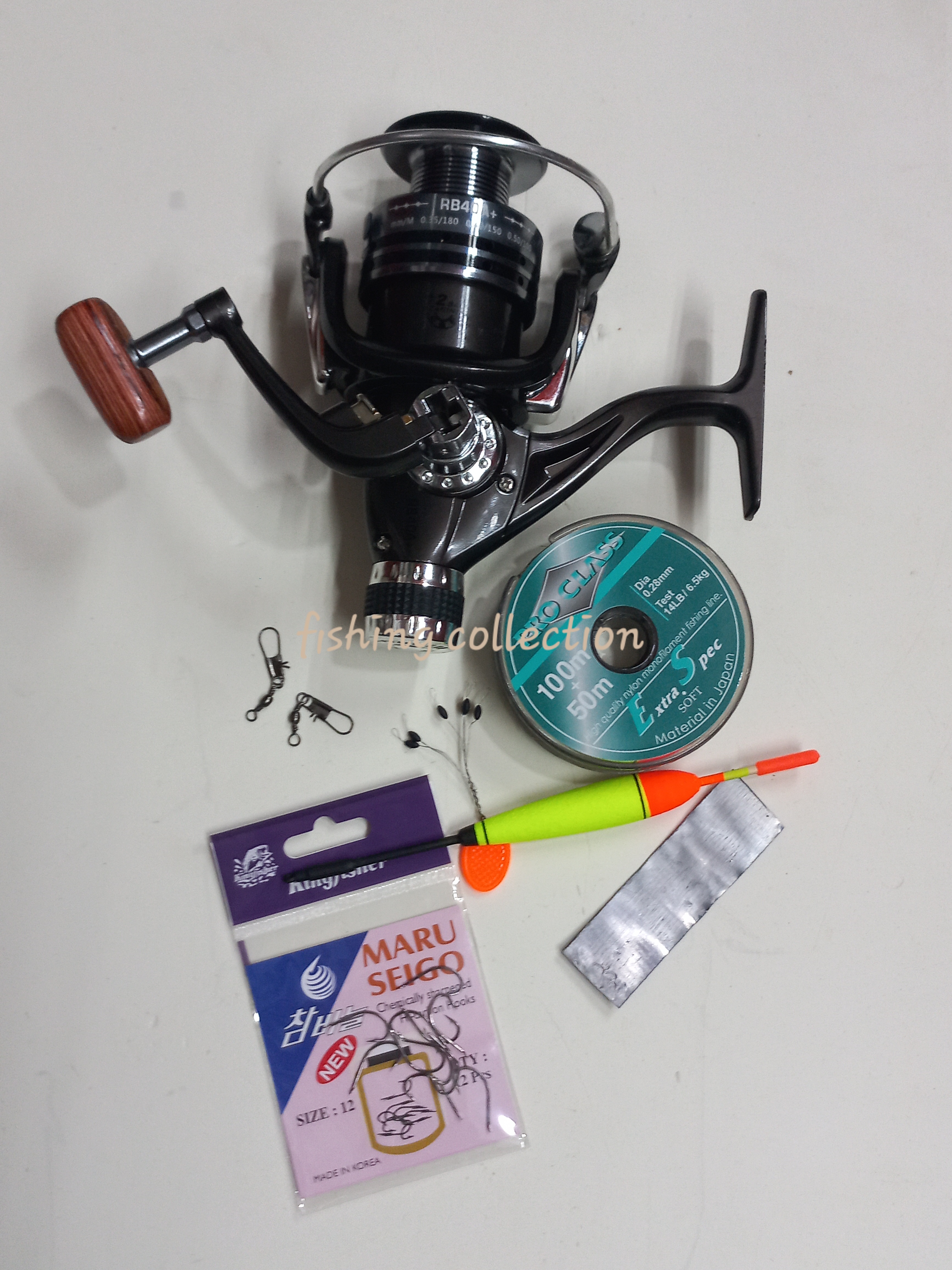 MAX PRO FISHING ROOD 10 FIT RB40 Fishing Reel, Pro Class line, hook, float, stopper & swivels Combo Sets