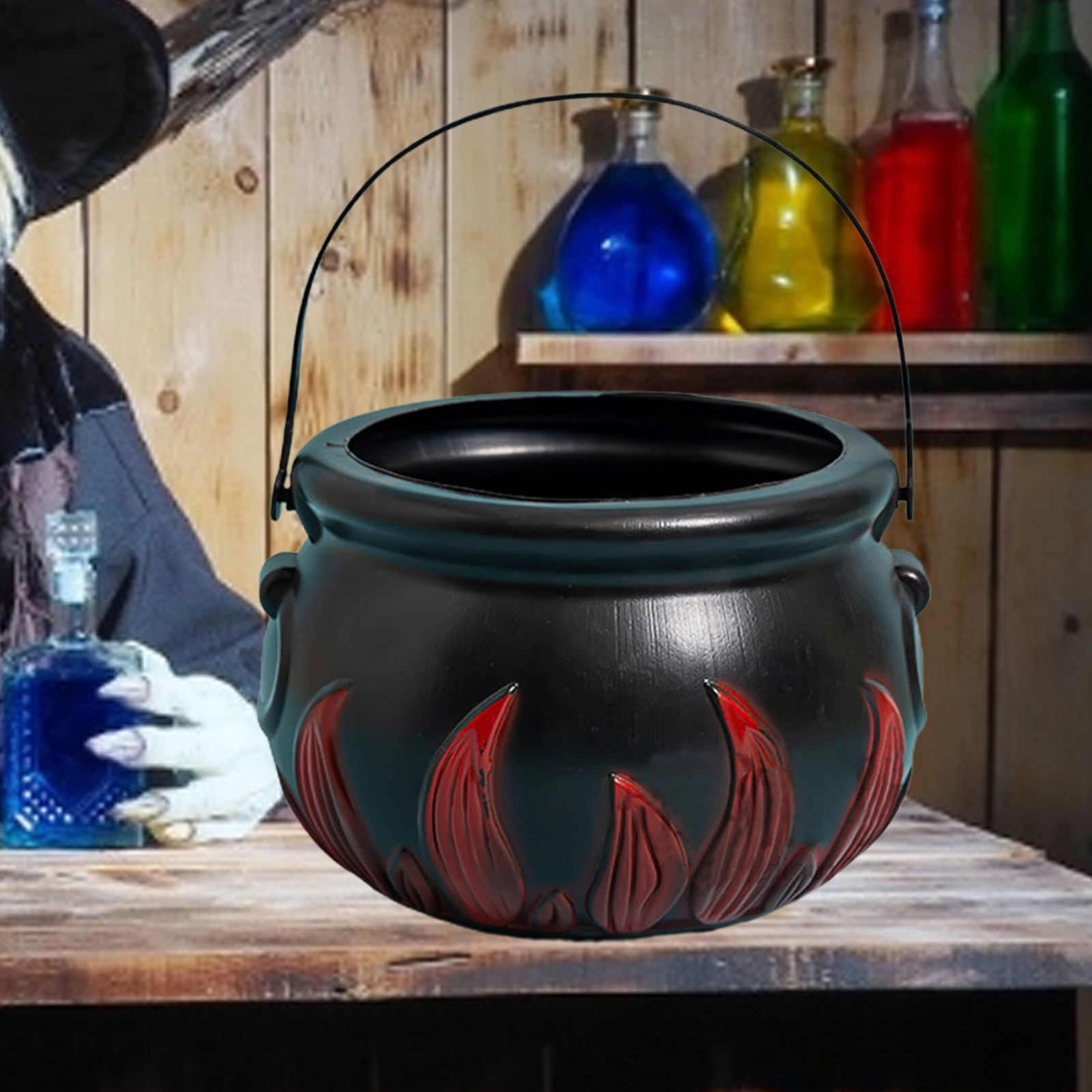 Witch Pot Novelty Wear-resistance Portable Halloween Witch Candy Holder for Festival. 