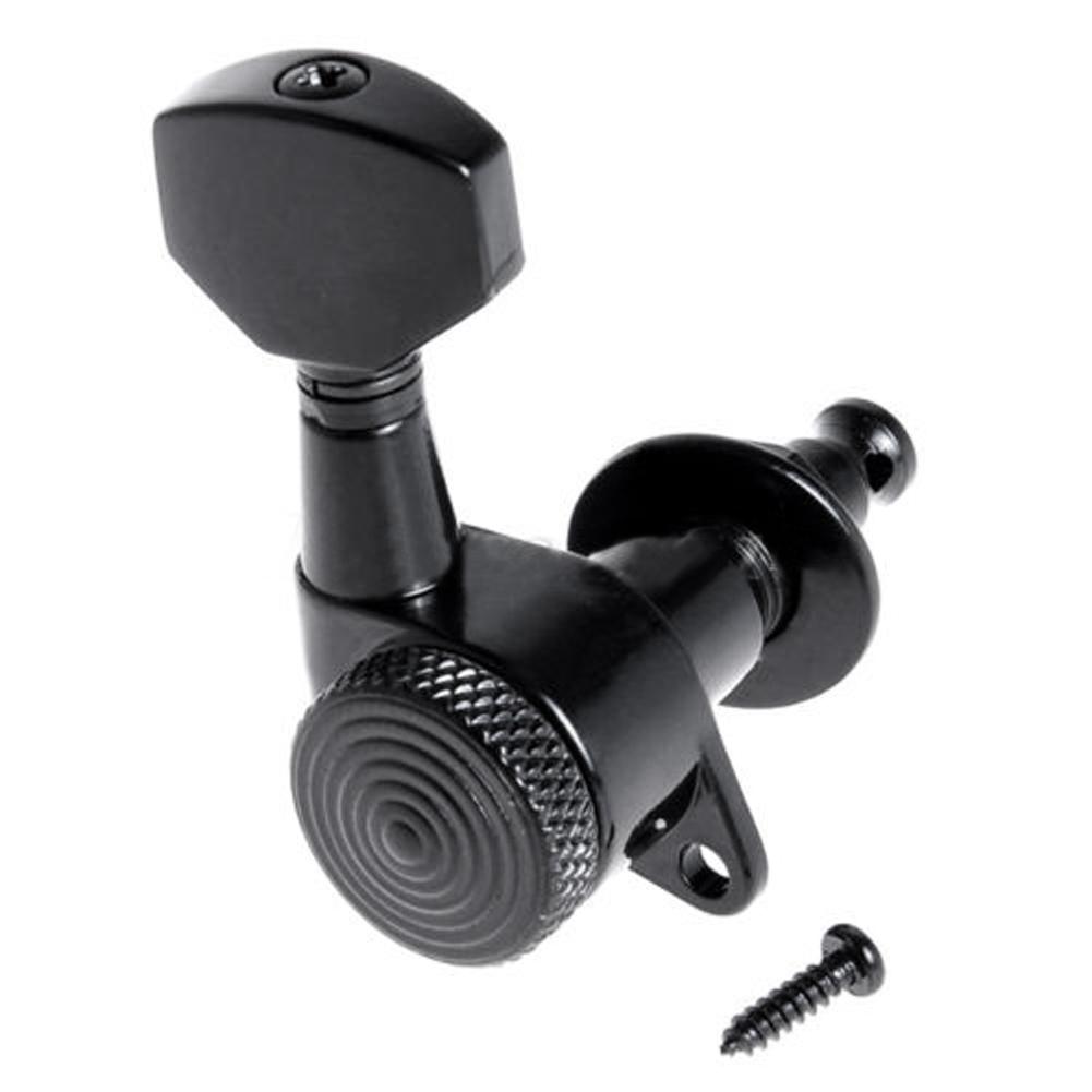 Guitar String Peg Locking Tuners Tuning Pegs Machine Heads Black 6R Inline 6 x Guitar Machine Head G. 