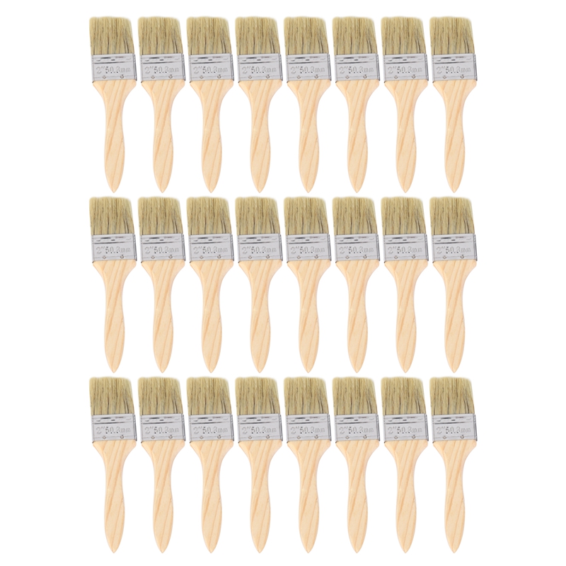 24 Pack of 1.5 Inch (35mm) Paint Brushes and Chip Paint Brushes for Paint Stains Varnishes Glues and Gesso