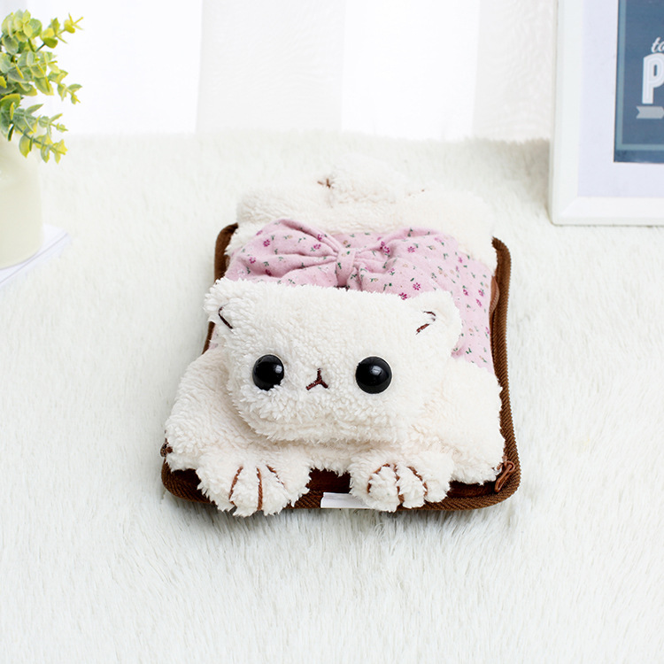New Cat Hand Warmer Super Explosion-Proof Charging Hot Water Bag Cartoon Plush Toy Heating Pad