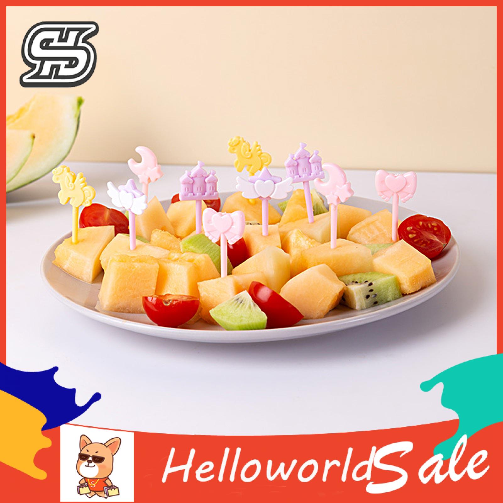 HelloWorld Fruit Fork Burr-free Creative Bento Decoration Stick. 