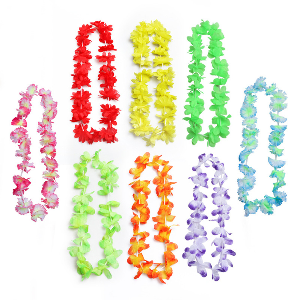 50pcs Hawaiian Garland Multi-color Multi-functional Hawaiian Party Decoration For Graduations Beach Parties. 