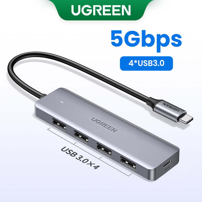 UGREEN USB Hub 3.0, Ultra Slim 4 Port USB 3 Hub with 5Gbps Data Transfer, 5V/2.4A Power Supply Port, Multiple USB Port Extension Hub for Laptop, PC, MacBook, iMac, Xbox, PS4/PS5, Hard Drive