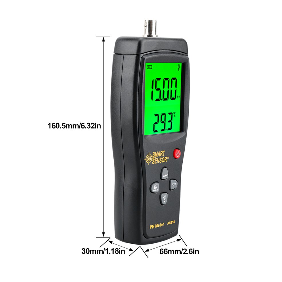 Smart Sensor AS218 Digital PH Meter 0.00 ~ 14.00pH Soil PH Tester PH Meter. 
