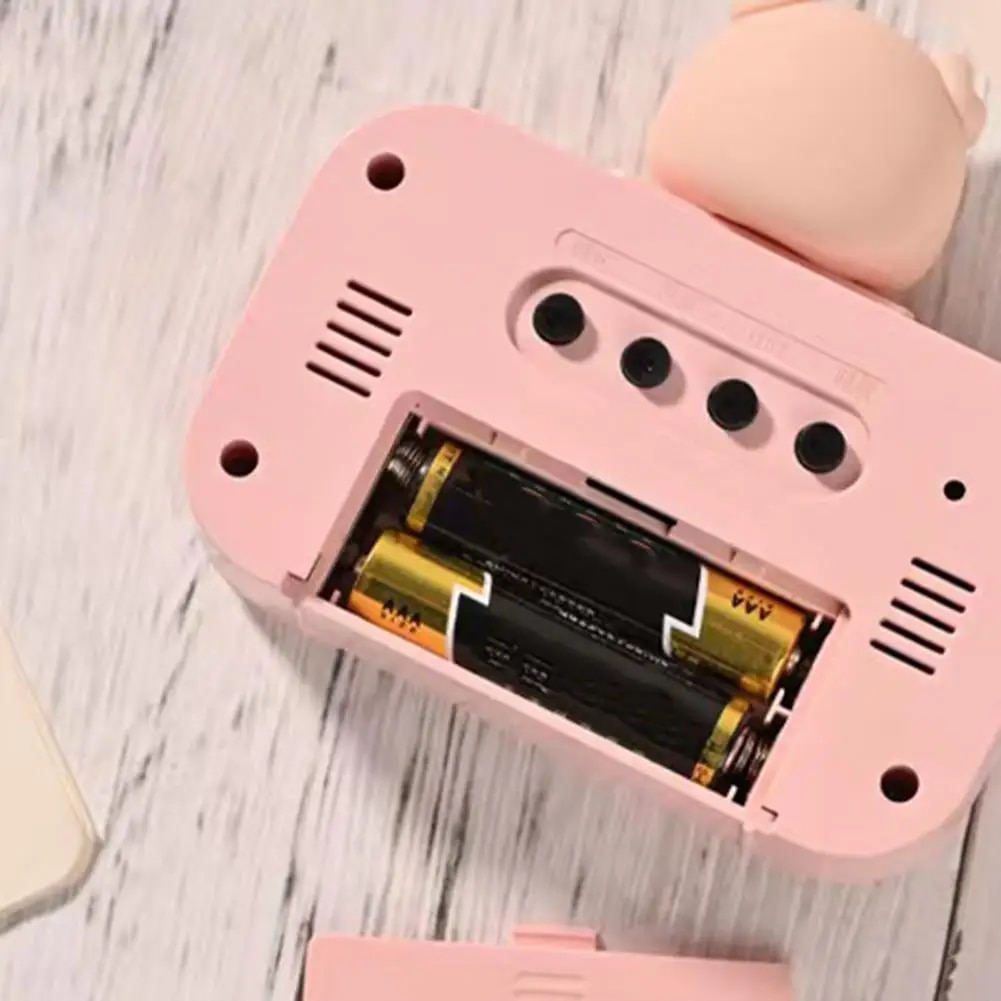 LED Digital Alarm Clock Cute Cartoon Shape Desk Clock Piggy Shape Alarm Clock for Students Bedroom Home Table Decoration. 