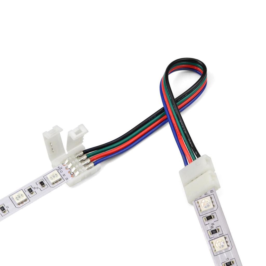 RGB 10mm SMD5050 4-pin Buckles 4-pin pin headers 4-pin double-ended cables 4-pin snaps to RGB L T X Shaped corner kit for SMD5050 Strip Light. 
