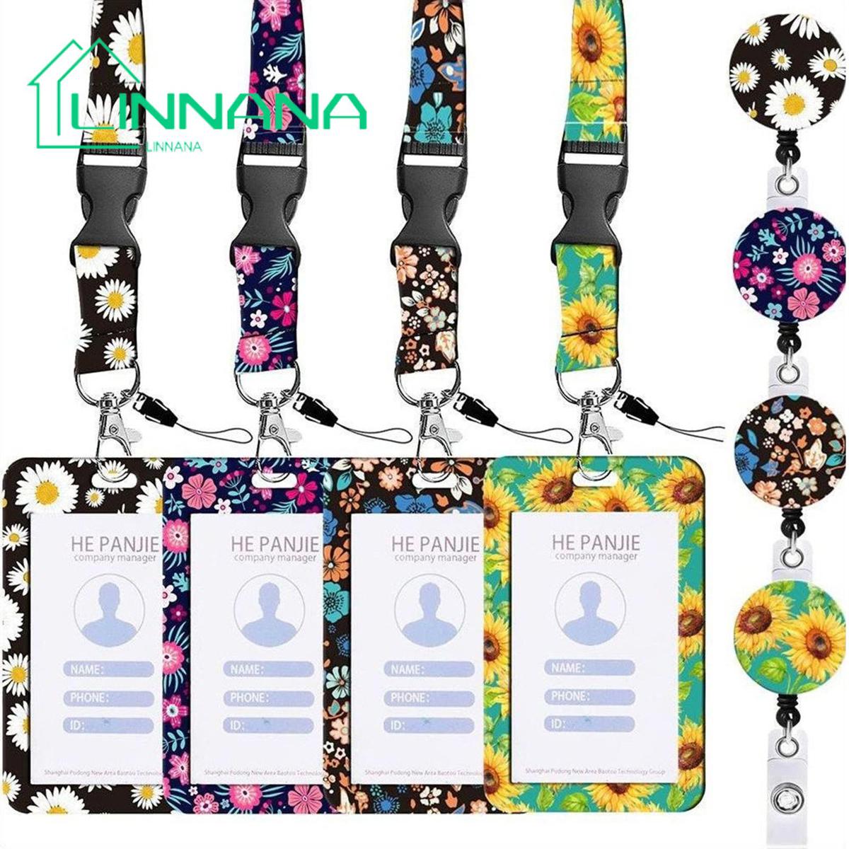 Durable Lanyard with Card Holder Sunflower Design Id Card Holder with Lanyard Stylish Multi-functional Badge Holder for Hidden Disabilities Stretchable Trendy Perfect for Southeast Asian Buyers