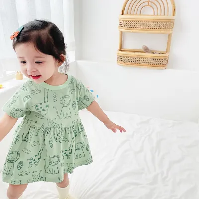 Casual Cute Animal Summer Baby Dress Holiday Clothes Kids Girls Fashion