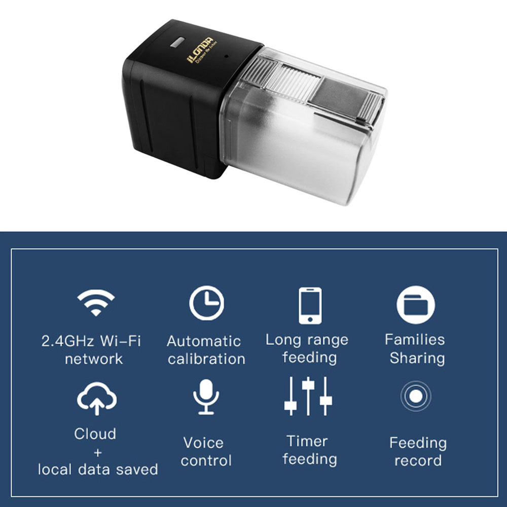 Ilonda Automatic Aquarium Fish Feeder Timing Wifi Wireless Smart Phone App Speaker Voice Remote Control Fish Feeding. 