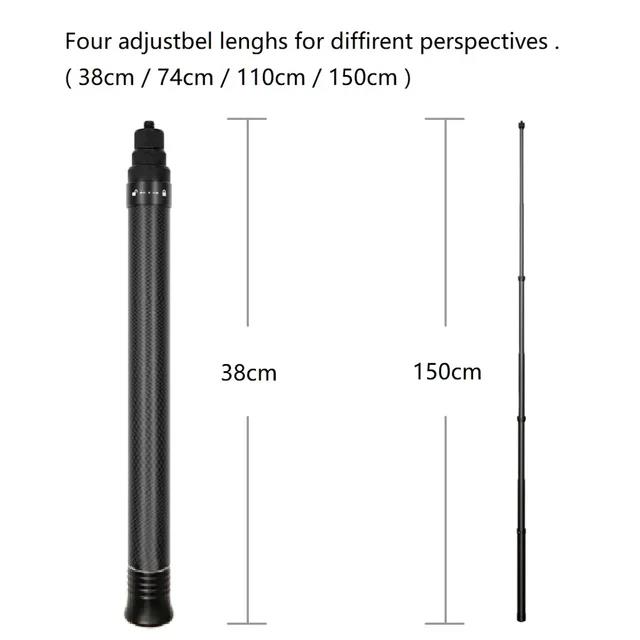 290cm 3m Carbon Fiber Invisible Extended Edition Selfie Stick For Insta360 X4 X3 ONE RS Accessories For GoPro Insta 360. 