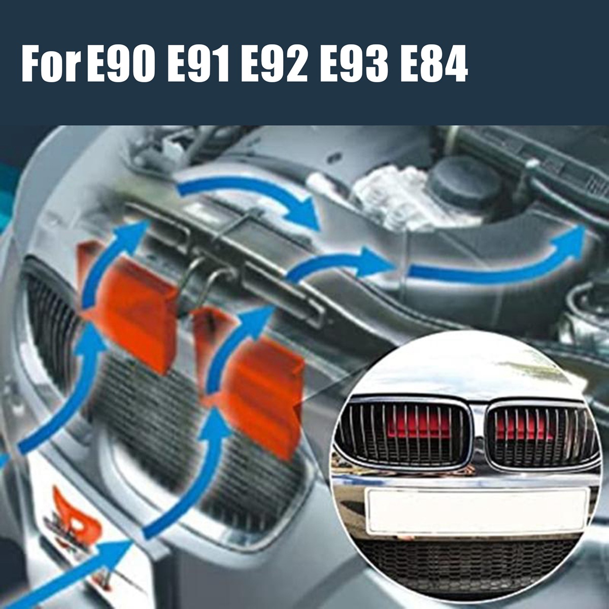 1 Pair Air Intake Scoop Flow Intake System Scoops for BMW E90 91 E92 E93 E84 M3 Black. 