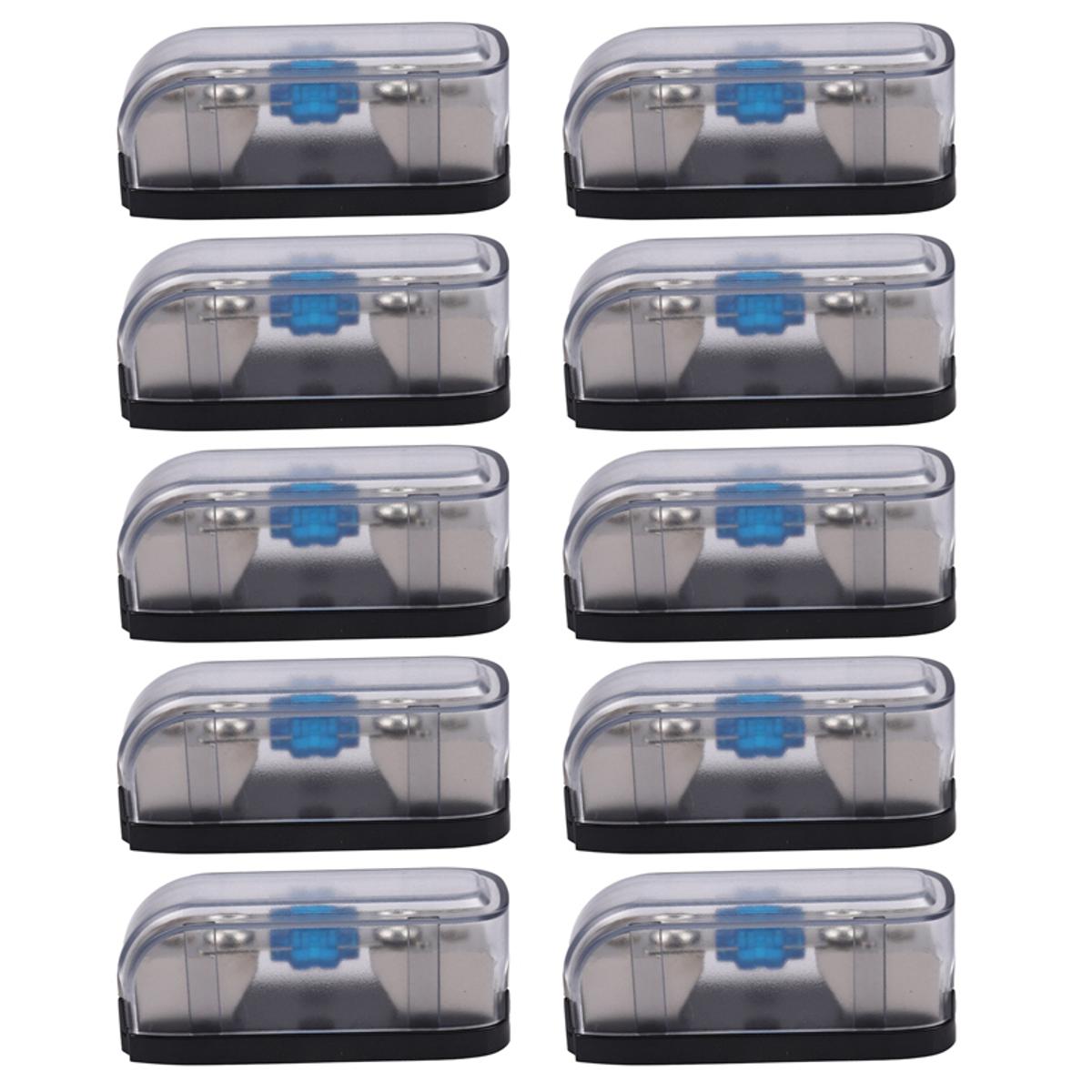 QUANBU 10X Car Stereo Fuse Holder, Auto Agu Audio Fuse Box Power Distribution Block 4Ga in 4Ga Out,Single Way