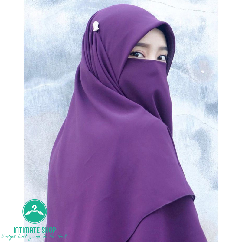 Instant Ready Stylish Purple Hijab With Niqab For Woman (Custom Color Req Available) - Hijab Collection - Hijab - Hijab Collection - Niqab