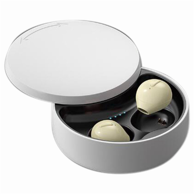 JAERBEE 4x Mini X21S Bluetooth 5.0 Wireless Earbuds with Wireless Charging Case Invisible Mini Bluetooth Earphones Skin Tone